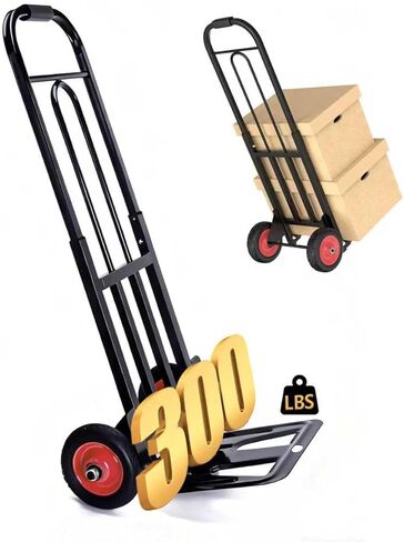 Hand Truck Dolly & Multi-Purpose Cart - 300 lBS Load Capacity Heavy Duty Hand Truck Dolly Solid Wheels, Sturdy Welded Frame, Portable and Compact Design Home, Commercial, Travel - Easily (Bark) in Saudi Arabia