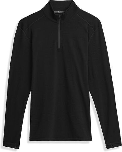 قميص IBEX Woolies 250 1/4 من صوف ميرينو بسحاب للرجال | تي شيرت رجالي بأكمام طويلة مزود بفتحات إبهام ودرزات مسطحة in Kuwait