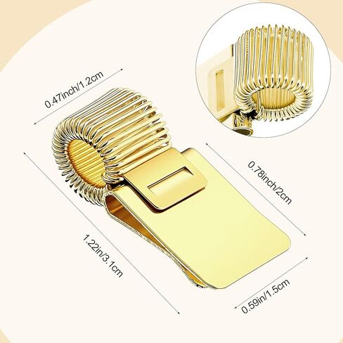 5 قطع مشبك حامل أقلام معدني قابل للتعديل، منظم مشابك أقلام حامل أقلام مع حلقة زنبركية لحافظة الكمبيوتر المحمول في مكتب المدرسة المنزلي (ذهبي) in Kuwait