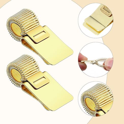 5 قطع مشبك حامل أقلام معدني قابل للتعديل، منظم مشابك أقلام حامل أقلام مع حلقة زنبركية لحافظة الكمبيوتر المحمول في مكتب المدرسة المنزلي (ذهبي) in Kuwait