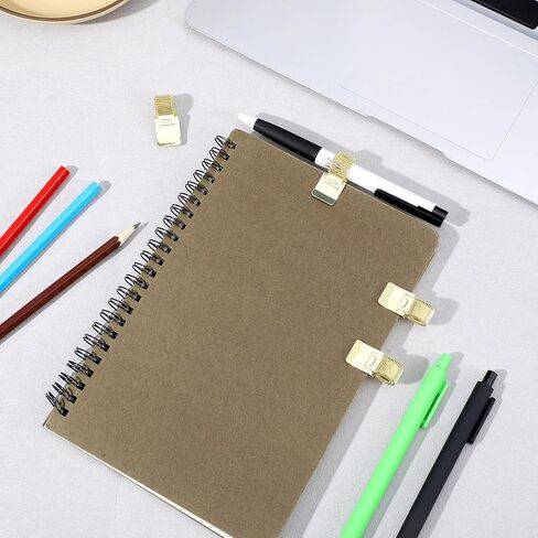 5 قطع مشبك حامل أقلام معدني قابل للتعديل، منظم مشابك أقلام حامل أقلام مع حلقة زنبركية لحافظة الكمبيوتر المحمول في مكتب المدرسة المنزلي (ذهبي) in Kuwait