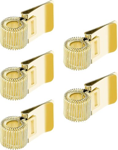 5 قطع مشبك حامل أقلام معدني قابل للتعديل، منظم مشابك أقلام حامل أقلام مع حلقة زنبركية لحافظة الكمبيوتر المحمول في مكتب المدرسة المنزلي (ذهبي) in Kuwait