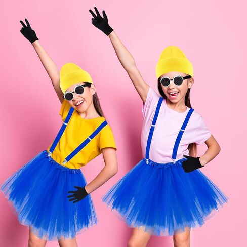 6 PCS Adults Yellow Costume Accessories for Women, Beanie Suspenders for 100th Days of School Cosplay Dress Up in Saudi Arabia