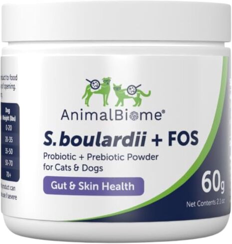 Pet Probiotics - S. boulardii + FOS Probiotic and Prebiotic Powder for Dogs and Cats 60g in Kuwait