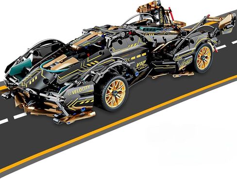 مجموعات بناء السيارات الرياضية للبالغين، سيارة سباق مع أضواء LED قابلة للجمع بمقياس 1:14 لعبة هندسية للرجال والمراهقين والأولاد 8+ 8-12 12-16 12 13 14 in Kuwait