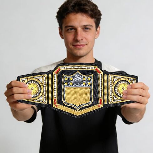 DIY Belt Diamond Art Painting Ornament Kit, 5D DIY Diamond Waistband Universal Champion Diamond Art Acrylic Belt for Men Women for Xmas Home Desktop Decoration Ornament Gift in Kuwait