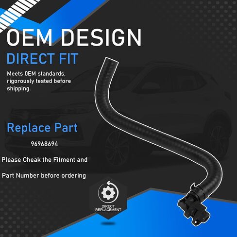 Engine Radiator Coolant Reservoir Air Bleed Hose Compatible with 2013-2021 Buick Encore 2015-2021 Chevrolet Trax 1.4L Replaces 96968694 in Saudi Arabia