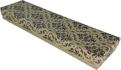 888 Display - Pack of 12 Boxes of 2" x 8" x 1"H Damask Print Cotton Filled Jewelry Boxes in Saudi Arabia