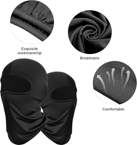 Black Ice Silk Balaclava, Breathable Summer Face Cover for Bicycle & Motorcycle Riding in Saudi Arabia