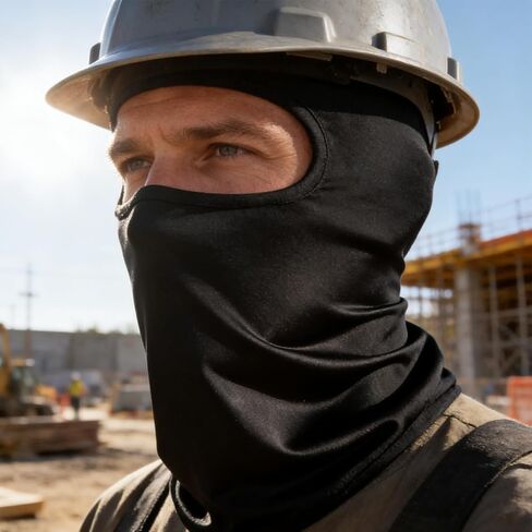 Black Ice Silk Balaclava, Breathable Summer Face Cover for Bicycle & Motorcycle Riding in Saudi Arabia
