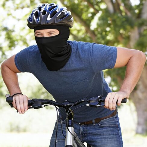 Black Ice Silk Balaclava, Breathable Summer Face Cover for Bicycle & Motorcycle Riding in Saudi Arabia