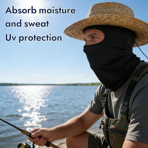 Black Ice Silk Balaclava, Breathable Summer Face Cover for Bicycle & Motorcycle Riding in Saudi Arabia