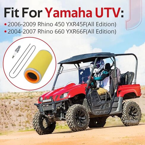 JAVIK Air Filter With Filter Cage End Cap Seal Kit And Spark Plug For Yamaha Rhino 450 660 2004-2009 O.E.M# 5UG-E4451-00-00 in Saudi Arabia