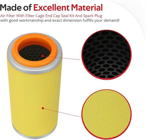 JAVIK Air Filter With Filter Cage End Cap Seal Kit And Spark Plug For Yamaha Rhino 450 660 2004-2009 O.E.M# 5UG-E4451-00-00 in Saudi Arabia
