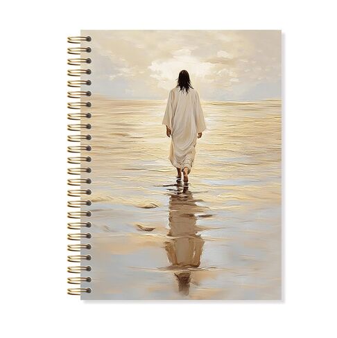 OSLYSOF Jesus Christian Spiral Notebook, Jesus Walking on Water Journaling Notebook, Bible Verse Notebooks for Note Taking, Religious Prayer Journal for Woman, 5.5x8.3 Inch with 164 Pages in Saudi Arabia