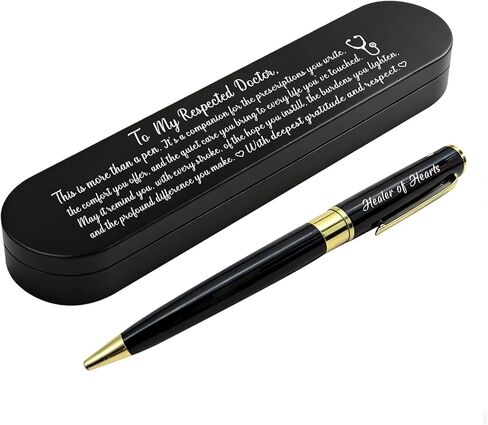 ABNTY Doctor Gifts from Patients, Sentimental Appreciation Doctor Keepsake Gift, Custom Engraved Ballpoint Pen with Metal Case in Saudi Arabia