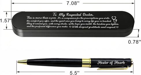 ABNTY Doctor Gifts from Patients, Sentimental Appreciation Doctor Keepsake Gift, Custom Engraved Ballpoint Pen with Metal Case in Saudi Arabia