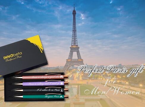 InnoBeta Paris Gifts for Women, French France Themed Gifts for Christmas, Birthday, Ballpoint Pen Set of 4 in Kuwait