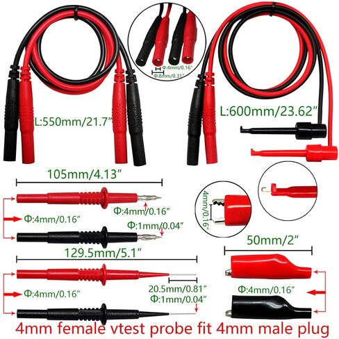 AideTek Silicone Rubber Wire Test Lead Kit of Multimeter for multimeter Tester TLP20257 in Kuwait