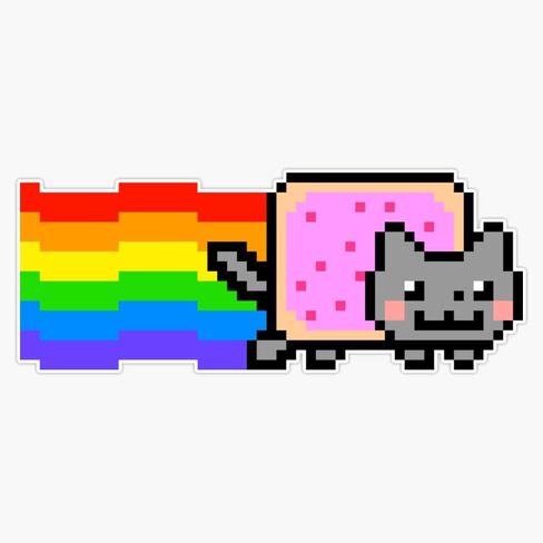 MAGNET Rainbow Cat Meme Magnetic Vinyl Sticker Decal Magnet 5" in Saudi Arabia