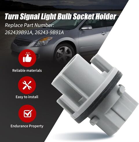 26243-9B91A Turn Signal Light Bulb Socket Holder, Replacement for Nissan Altima 2009-2022 Replacement for Nissan Armada 2017-2021, Replaces 262439B91A in Saudi Arabia