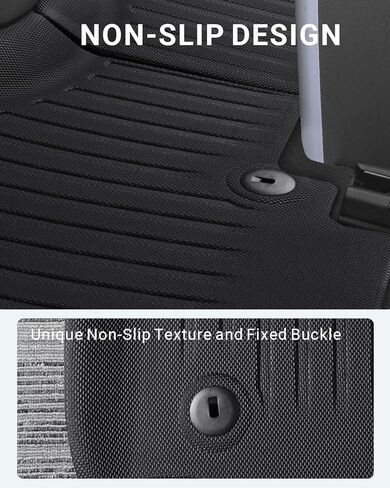 Ecarzo Floor Mats Compatible with Hyundai Ioniq5 Limited 2025-2021 Accessories All-Weather Front Rear Cargo Liner Full Set Heavy Duty Trunk Protection Backrest Mats Slide Console Version (6 PCS) in Kuwait