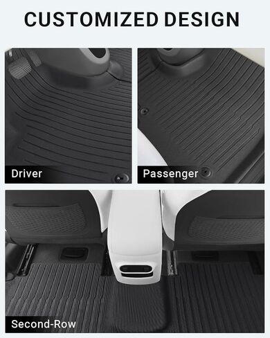 Ecarzo Floor Mats Compatible with Hyundai Ioniq5 Limited 2025-2021 Accessories All-Weather Front Rear Cargo Liner Full Set Heavy Duty Trunk Protection Backrest Mats Slide Console Version (6 PCS) in Kuwait