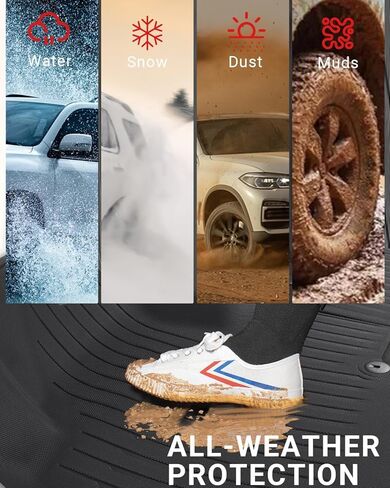 Ecarzo Floor Mats Compatible with Hyundai Ioniq5 Limited 2025-2021 Accessories All-Weather Front Rear Cargo Liner Full Set Heavy Duty Trunk Protection Backrest Mats Slide Console Version (6 PCS) in Kuwait