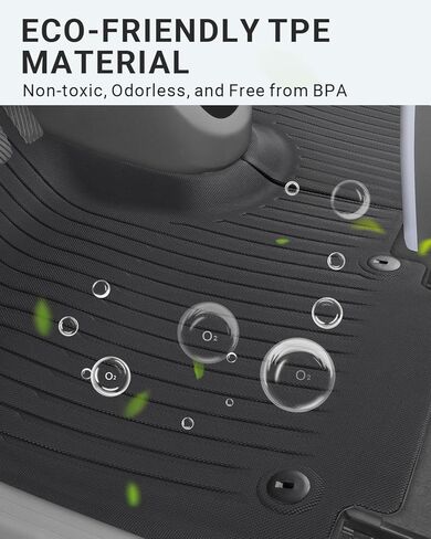 Ecarzo Floor Mats Compatible with Hyundai Ioniq5 Limited 2025-2021 Accessories All-Weather Front Rear Cargo Liner Full Set Heavy Duty Trunk Protection Backrest Mats Slide Console Version (6 PCS) in Kuwait