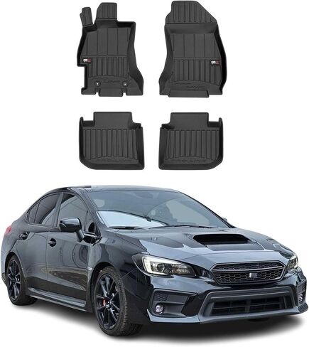 OMAC Premium Floor Mats for Subaru Impreza WRX 2008-2014 Car Mats All Weather 3D Custom Fit Rubber Mat Waterproof Odorless TPE Floor Liners Laser Measured Non-Slip (Black) in Saudi Arabia