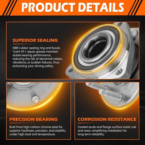 GAHA 513277 Front or Rear Wheel Hub Bearing Assembly Fit for GMC Acadia 2007-2016, Acadia Limited 2017, for Chevy Traverse 2009-2017, for Buick Enclave 2008-2017, for Saturn Outlook 07-10 w/ABS 6 Lugs in Kuwait