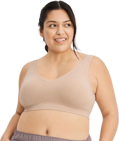 Jockey Women's Bra Seamfree Back Smoothing Bralette, Light Beige, 3XL in Saudi Arabia