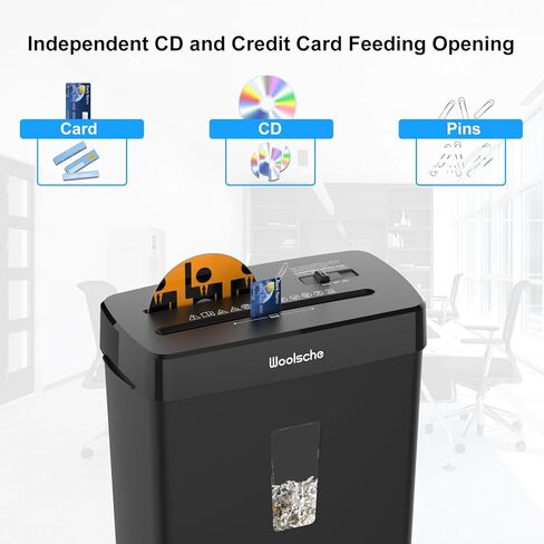 Paper Shredder for Home,10-Sheet Cross Cut with 13L Basket, P-4 Security Level,3-Mode Design - Shreds CD and Credit Card,Shredders for Home Use in Kuwait