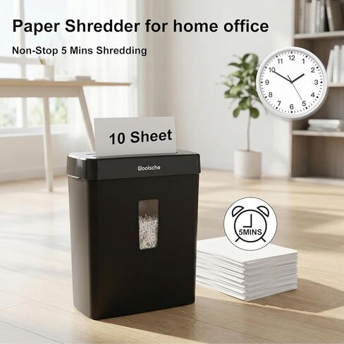 Paper Shredder for Home,10-Sheet Cross Cut with 13L Basket, P-4 Security Level,3-Mode Design - Shreds CD and Credit Card,Shredders for Home Use in Kuwait