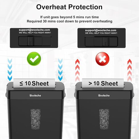 Paper Shredder for Home,10-Sheet Cross Cut with 13L Basket, P-4 Security Level,3-Mode Design - Shreds CD and Credit Card,Shredders for Home Use in Kuwait