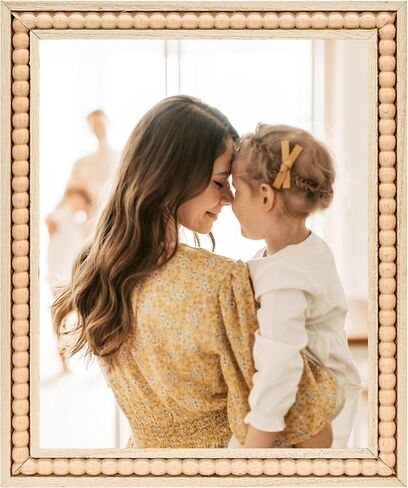 إطار صورة خشبي من OMISHE مقاس 8 × 10 مع خرز زخرفي لديكور الحائط أو سطح الطاولة، إطار بوهو ريفي مصنوع يدويًا مقاس 8 × 10 مع زجاج شبكي مقاوم للكسر، طبيعي in Kuwait