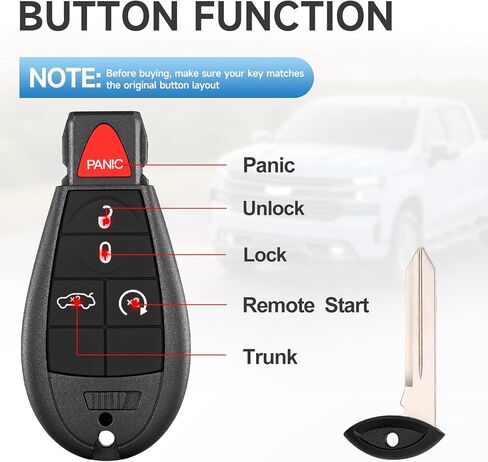 Key Fob Replacement Fits for Dodge Challenger Durango 2008 2009 2010 2011 2012 2013 2014 Charger 2009-2013 Chrysler 300 2008-2010 Car Keyless Entry Remote M3N5WY783X IYZ-C01C 433 Mhz in Kuwait