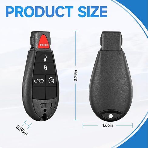 Key Fob Replacement Fits for Dodge Challenger Durango 2008 2009 2010 2011 2012 2013 2014 Charger 2009-2013 Chrysler 300 2008-2010 Car Keyless Entry Remote M3N5WY783X IYZ-C01C 433 Mhz in Kuwait