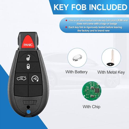 Key Fob Replacement Fits for Dodge Challenger Durango 2008 2009 2010 2011 2012 2013 2014 Charger 2009-2013 Chrysler 300 2008-2010 Car Keyless Entry Remote M3N5WY783X IYZ-C01C 433 Mhz in Kuwait