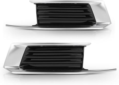 G-PLUS أغطية مصابيح الضباب مجموعة حواف أمامية متوافقة مع كاديلاك XTS 2018-2019 كروم أسود in Saudi Arabia