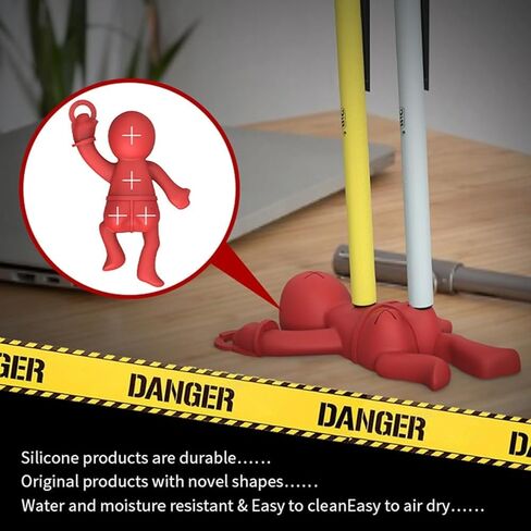 Silicone Funny Pen Holder, Pencil Organizer Cute Desk Decorations Office Accessories Funny Keychain for Schoolbag Handbag Checkout Counter (Red) in Saudi Arabia
