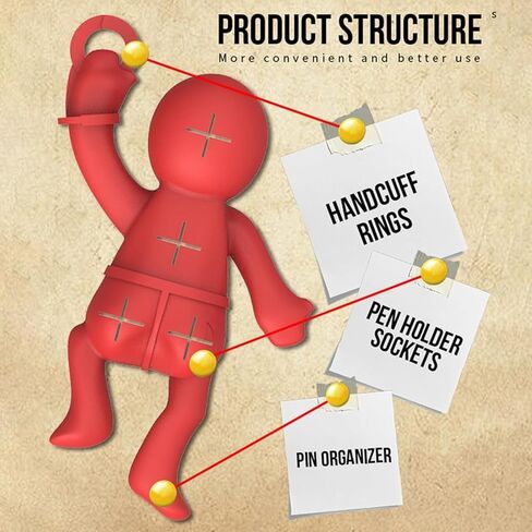 Silicone Funny Pen Holder, Pencil Organizer Cute Desk Decorations Office Accessories Funny Keychain for Schoolbag Handbag Checkout Counter (Red) in Saudi Arabia