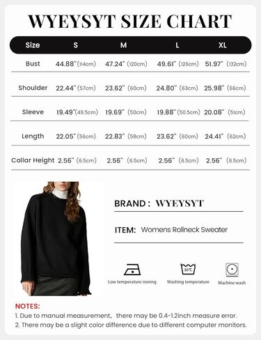 سترة Wyeysyt النسائية كبيرة الحجم بياقة دائرية، سترة محبوكة ناعمة، سترة تريكو كاجوال (أسود-M) in Saudi Arabia