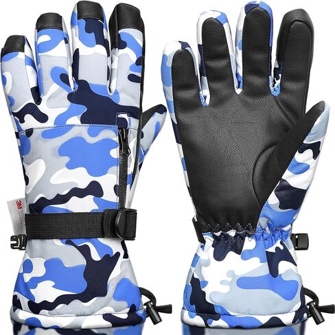 Snow Gloves,Touchscreen Ski Mittens, 3M Thinsulate Warm Cold Weather Ski Gloves for Parent Boys Girls in Saudi Arabia