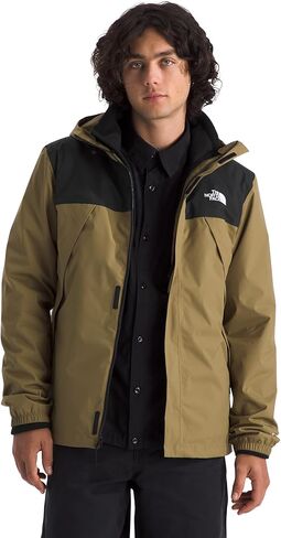 سترة Antora Triclimate للرجال من The North Face - هيكل مقاوم للماء، طبقة صوف داخلية دافئة، غطاء رأس قابل للتعديل مع رباط، أسود أرز/TNF، مقاس X-Large in Saudi Arabia