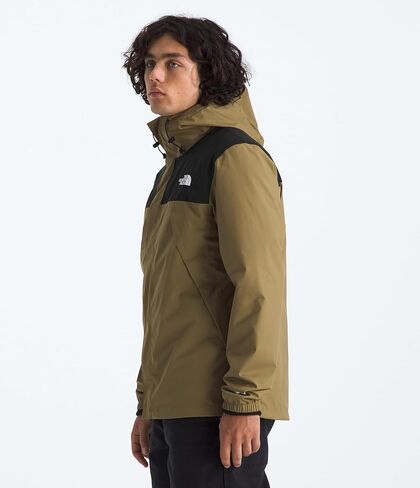 سترة Antora Triclimate للرجال من The North Face - هيكل مقاوم للماء، طبقة صوف داخلية دافئة، غطاء رأس قابل للتعديل مع رباط، أسود أرز/TNF، مقاس X-Large in Saudi Arabia