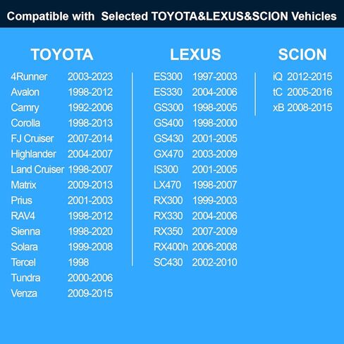 Ignition Switch for Toyota Camry, Corolla, RAV4, Sienna, Highlander, 4Runner Tundra, Avalon, Venza, FJ Cruiser, Solara, Lexus RX300, RX330, ES300, ES330, Scion iQ, tC, xB, replace 8445012200, 201-1792 in Kuwait