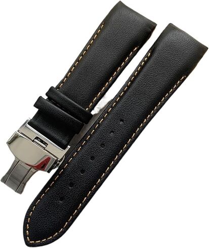 Handmade Genuine Leather Curved End Watchband 22mm 23mm 24mm Compatible With T035 Watch Band Strap Steel Buckle Wrist Bracelet in Saudi Arabia