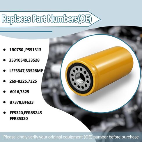 1R0750 Fuel Filter Fit for Chevy/GMC Duramax 2001-2016(LB7/LML/LMM) Caterpillar 1R-0750,Fleetguard FF5320, Donaldson P551313,Baldwin BF7633,(Pack of 1) in Saudi Arabia