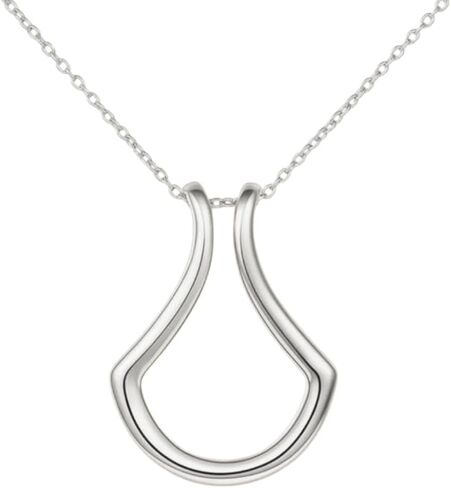 Ring Holder Pendant Necklace for Women, Drop or Wishbone Design, 14K Gold Plated Sterling Silver or Sterling Silver, Jewerly Gift for Her, Cable Chain 18 + 2 Inch Extender in Saudi Arabia